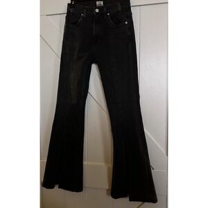 Citizens of Humanity Vintage Front Leg Seam Wide Split Leg Jeans Black Size 25/0